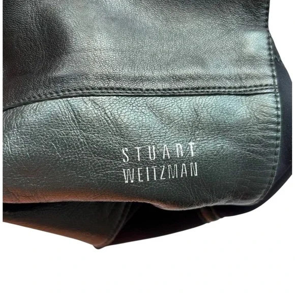 Stuart Weitzman Black Leather Stretch Over‎ The Knee Boots 7.5M
